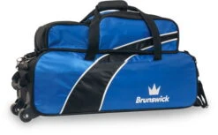 Brunswick Edge Triple Rolling Tote With Shoe Pouch Blue